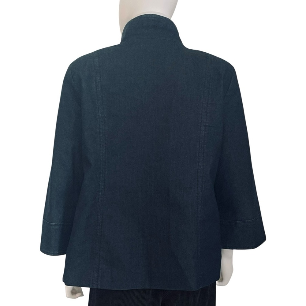 Ladies Focus 2000 Swing Blue Denim Lined 3 Button Jacket 3/4 Sleeves Size 8 - Picture 4 of 6